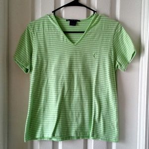 Ralph Lauren Sport Green Stripe T-Shirt L